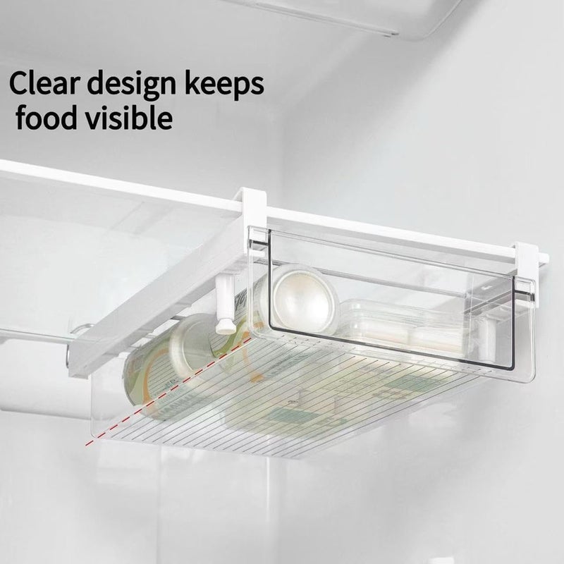 BIINONE Large Fridge Drawer Organizer 14in-20in Upgradation Refrigerator Undershelf Drawer, Extra-Deep Storage Deli Meat, Cheese, Eggs, Fruit, Vegetable - Image 4