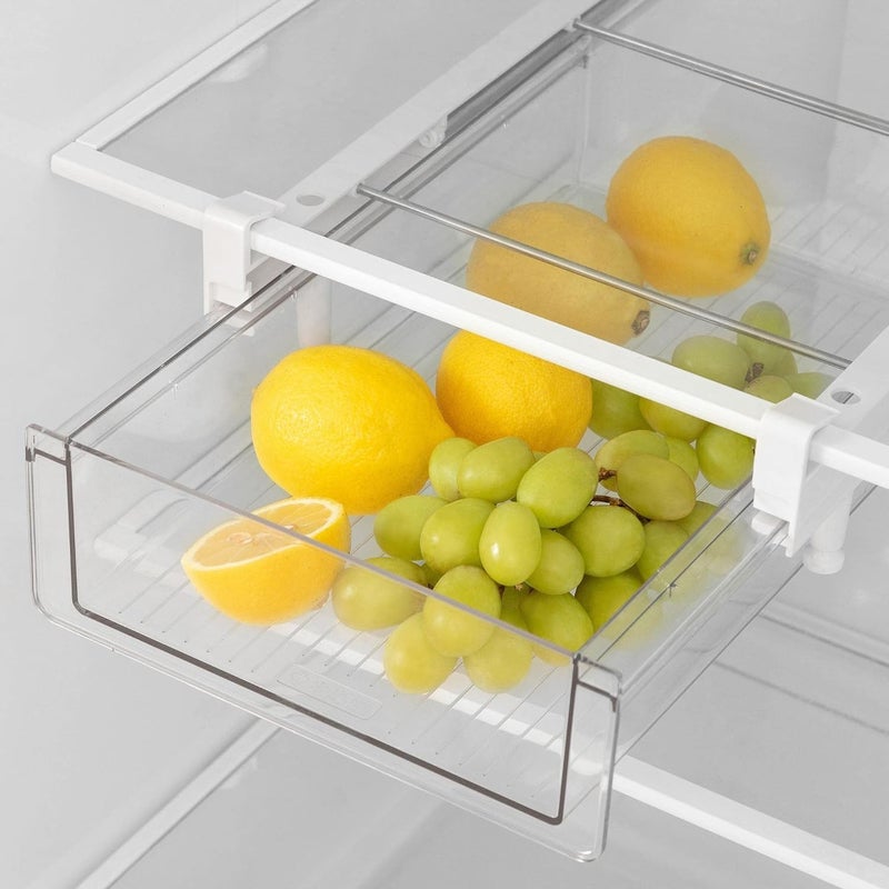 BIINONE Large Fridge Drawer Organizer 14in-20in Upgradation Refrigerator Undershelf Drawer, Extra-Deep Storage Deli Meat, Cheese, Eggs, Fruit, Vegetable - Image 3