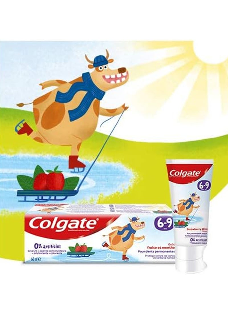 Colgate Colgate Kids Toothpaste Natural Strawberry Mint Flavour, 6 - 9 Years, 60 Ml  - Image 2