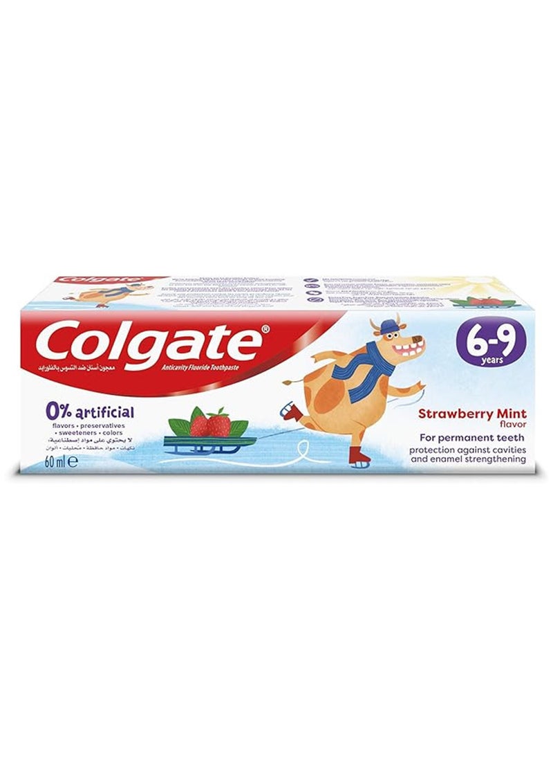 Colgate Colgate Kids Toothpaste Natural Strawberry Mint Flavour, 6 - 9 Years, 60 Ml  - Image 4