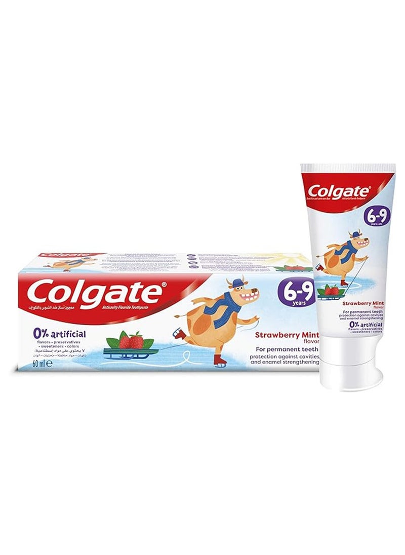 Colgate Colgate Kids Toothpaste Natural Strawberry Mint Flavour, 6 - 9 Years, 60 Ml  - Image 1