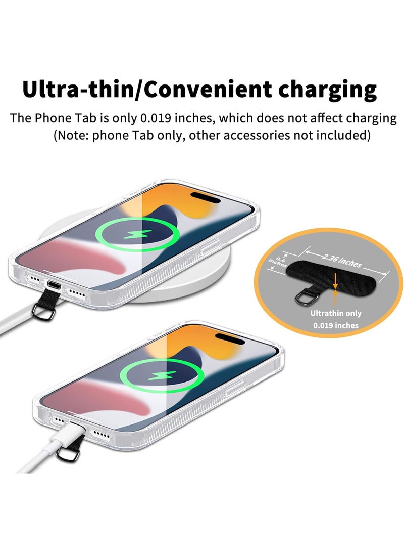 Kawkab Phone Tether Tab for iPhone, Cell Phone Lanyard Patch, Phone Strap Replacement Part for All Full Phone Cases (Black) - Image 3