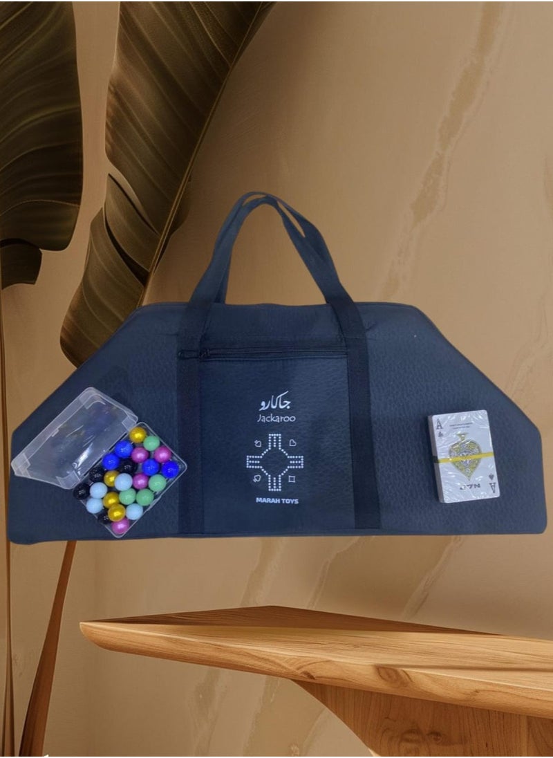 MARAH TOYS A strong wooden jackaroo game for strategic planning, 6 players, with a luxury bag, 45 x 55 cm  - Image 4