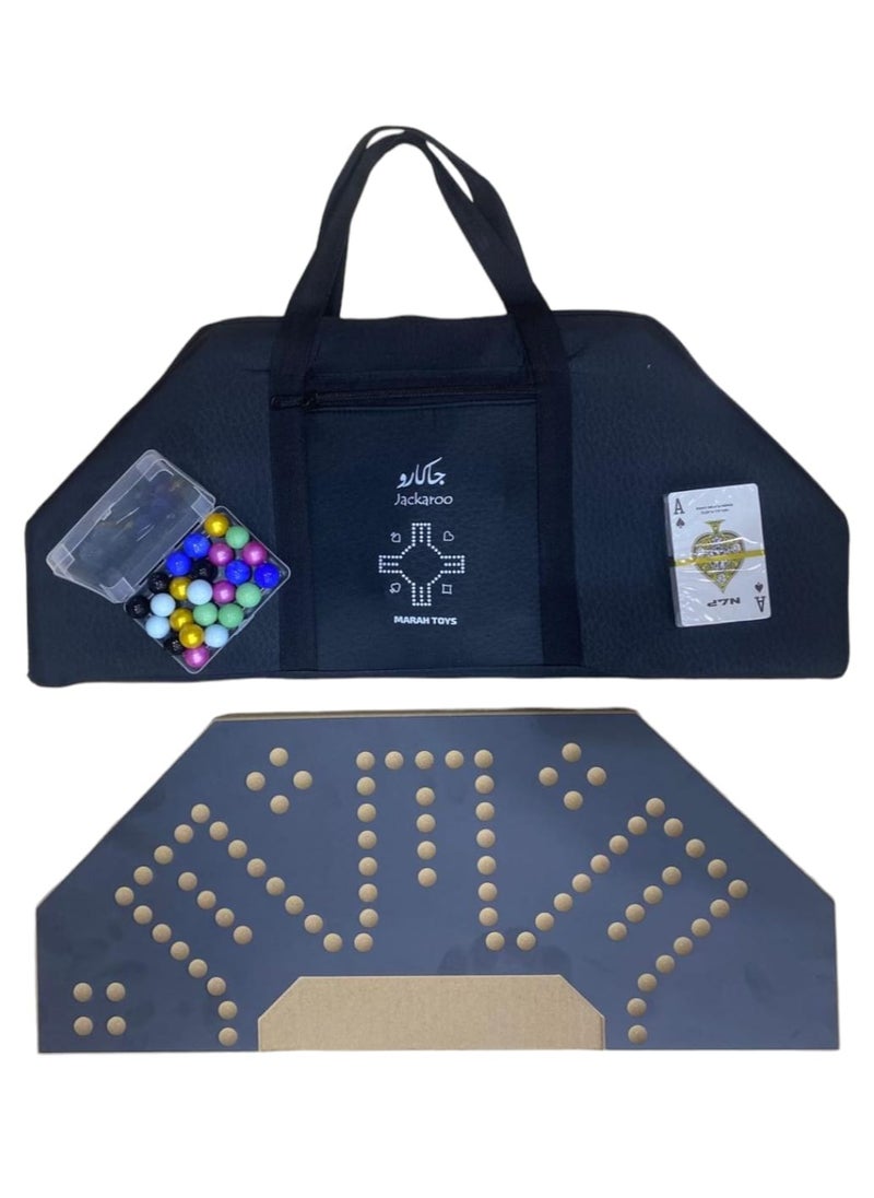 MARAH TOYS A strong wooden jackaroo game for strategic planning, 6 players, with a luxury bag, 45 x 55 cm  - Image 2