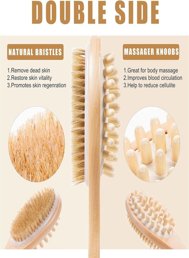 SUNDAY 2 in 1 Shower Brush with Long Handle, Soft Natural Bristles, Gentle Exfoliation, Back & Body Scrubber - Image 4