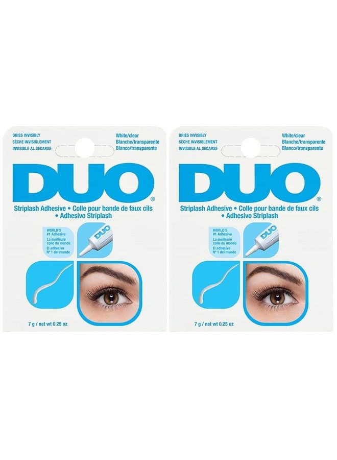 DUO Strip Lash Adhesive White/Clear, for Strip False Eyelash, 0.25 oz, 2-Packs - Image 1