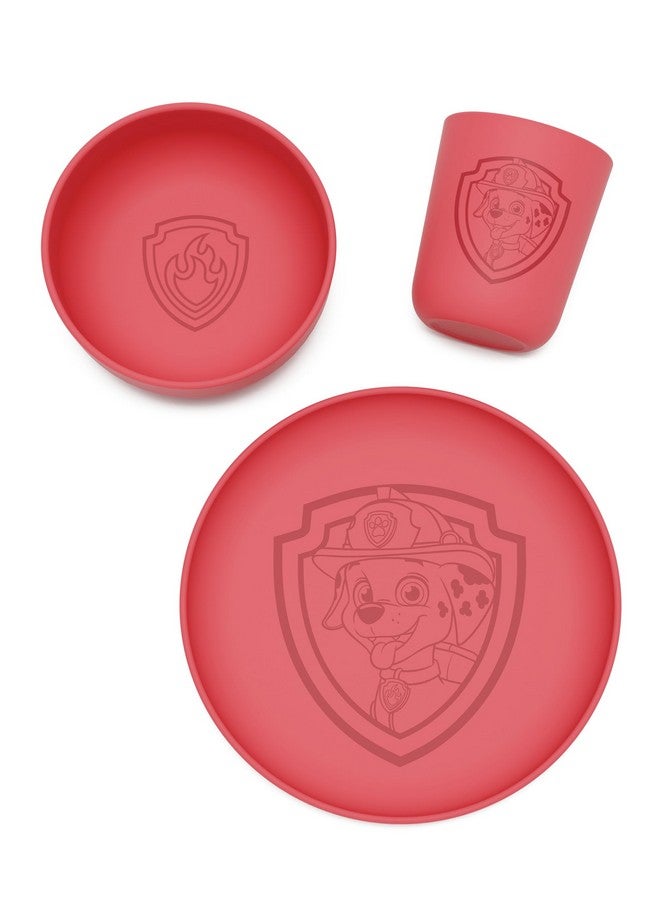 Lalo PAW Patrol Dinnerware Sets for Toddlers and Kids - Dishwasher Safe Tableware, BPA Free, Kids Dishes - Includes Bowl, Plate & Cup - 3 Pieces - Marshall - Image 1