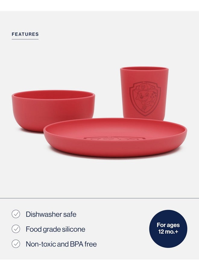 Lalo PAW Patrol Dinnerware Sets for Toddlers and Kids - Dishwasher Safe Tableware, BPA Free, Kids Dishes - Includes Bowl, Plate & Cup - 3 Pieces - Marshall - Image 3