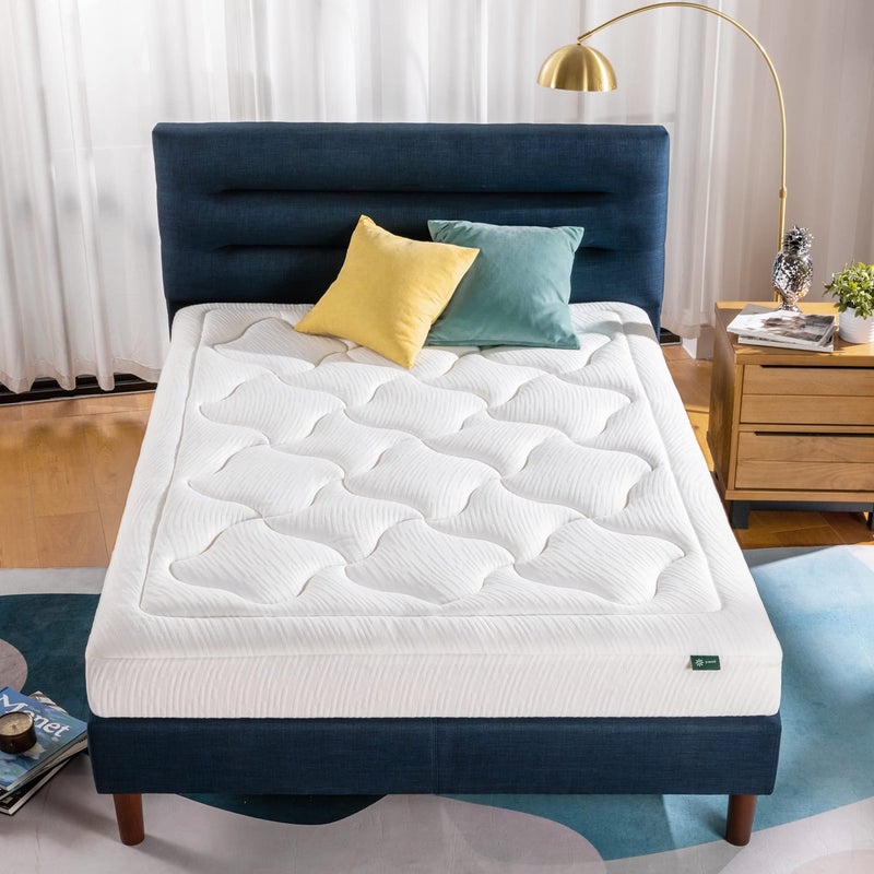 ZINUS 8 Inch Cloud Memory Foam Mattress Full Fiberglass Free Pressure Relieving Mattress in A Box CertiPURUS Certified White