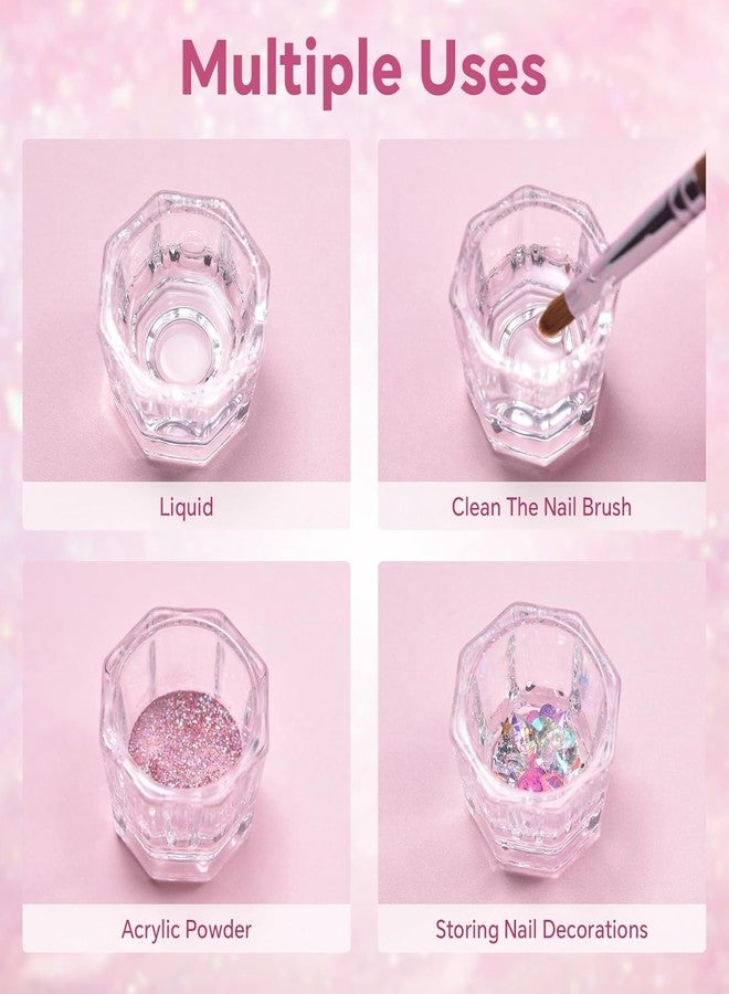 BOLT BEE Dappen Dish Cups for Nail Art, Clear Glass Acrylic Liquid Bowl, Monomer Holder, Pack of 1 (Pack of 5) - Image 5