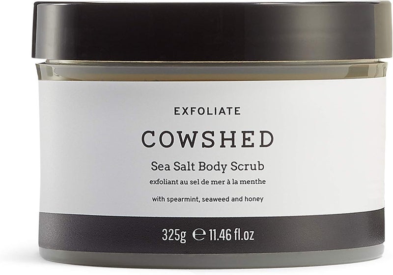 Cowshed Exfoliating Body Scrub Sea Salt Jar 325g Vegan Body Scrub Exfoliator Sulphate Paraben Free Body Scrubs Lavender Moisturising Sea Salt Scrubs
