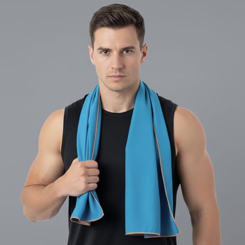 Cult Workout Towel 48x100 cm – Sweat-Absorbing, Skin-Friendly, Quick-Dry Gym Towel for Better Grip & Comfort During Intense Exercise – Blue - Image 4