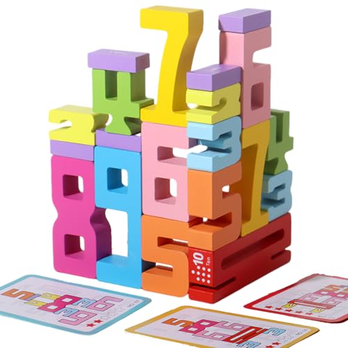 JYJ Wooden Stacking Building Blocks for 3 Years Old Kids 110 Number Game Balance Competition Toy Gift for Boys Girls - Image 1