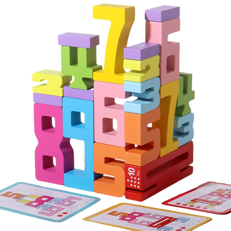 JYJ Wooden Stacking Building Blocks for 3 Years Old Kids 110 Number Game Balance Competition Toy Gift for Boys Girls - Image 4