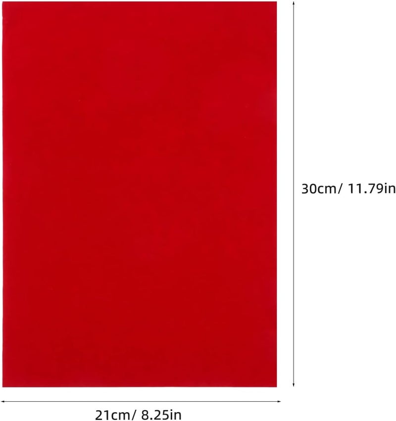 10pcs A4 Self Adhesive Velvet Felt Sheets Red for Jewelry Box Lining and Drawer Protection DIY Craft Fabric - Image 2