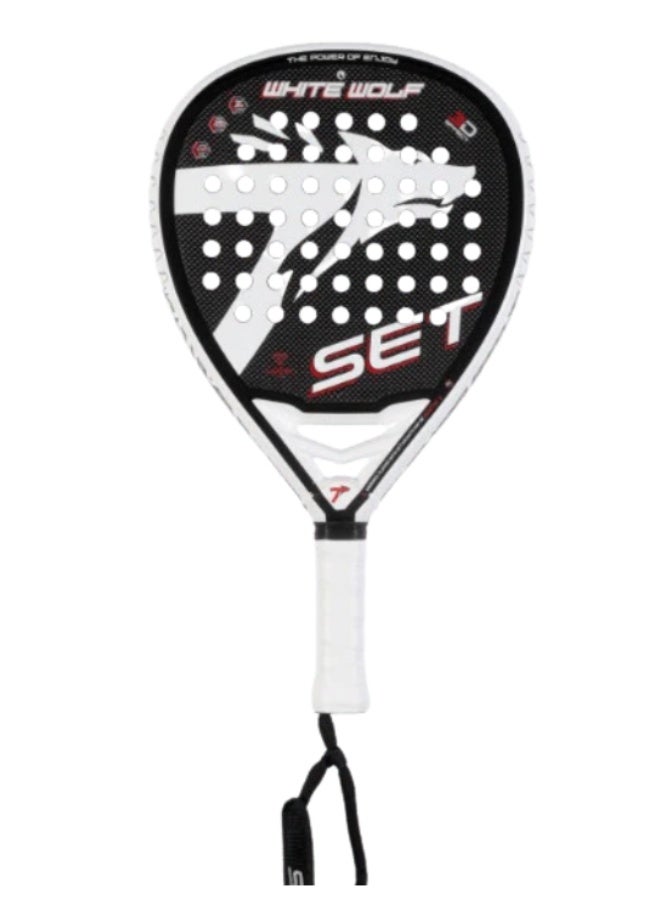 SET PADEL RACKET WHITE WOLF 3K CARBON 25 - Image 1