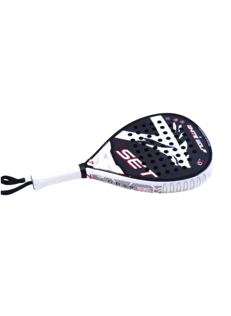 SET PADEL RACKET WHITE WOLF 3K CARBON 25 - Image 2