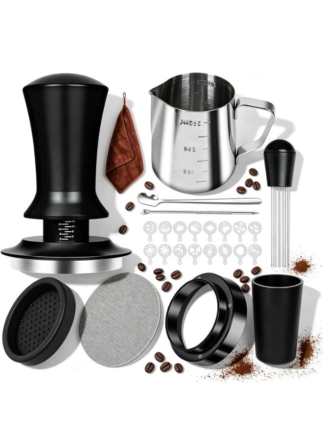 10pcs,Espresso Accessories Kit, Espresso Tamper Kit Coffee Tamper Set,51mm Espresso Tamper and WDT Tool, Espresso Dosing Funnel, Milk Frother Pitcher, Espresso Accessories for Barista Home Office - Image 1