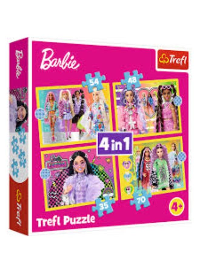 Trefl Trefl Puzzles - "4in1" - Happy world of Barbie / Mattel, Barbie 
