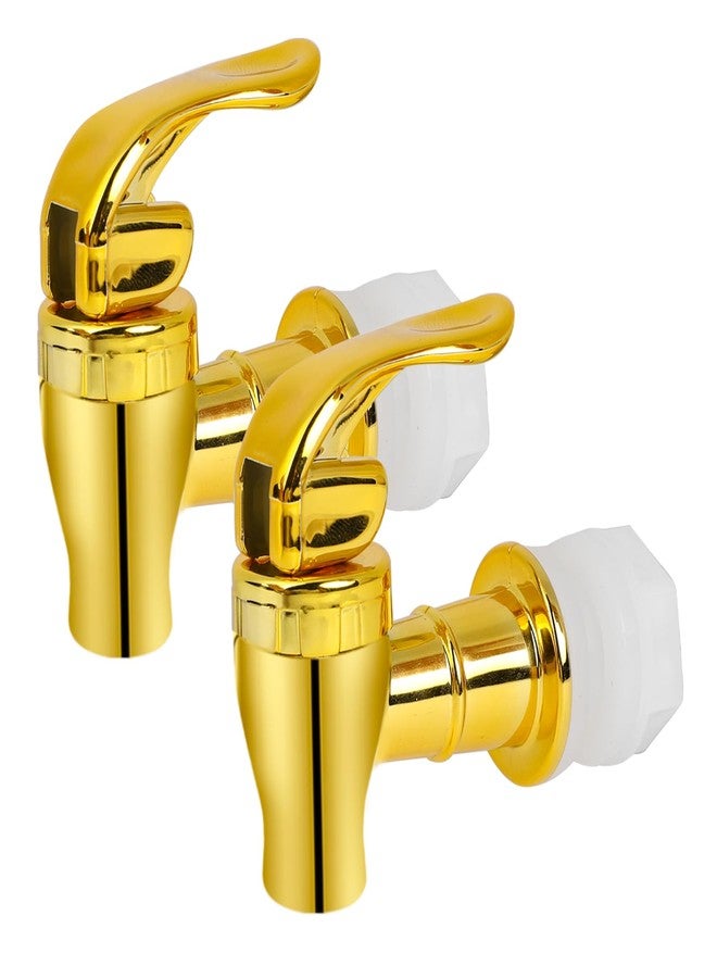 Sliverdew Spigot for Beverage Dispenser, 2 Pack Gold Spout for Drink Dispenser, Push Style Faucet for Beverage Dispenser Spigot Replacement Glass Water Dispenser Spout - Image 1