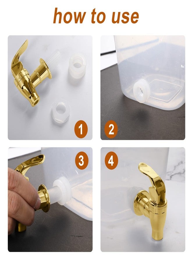 Sliverdew Spigot for Beverage Dispenser, 2 Pack Gold Spout for Drink Dispenser, Push Style Faucet for Beverage Dispenser Spigot Replacement Glass Water Dispenser Spout - Image 3