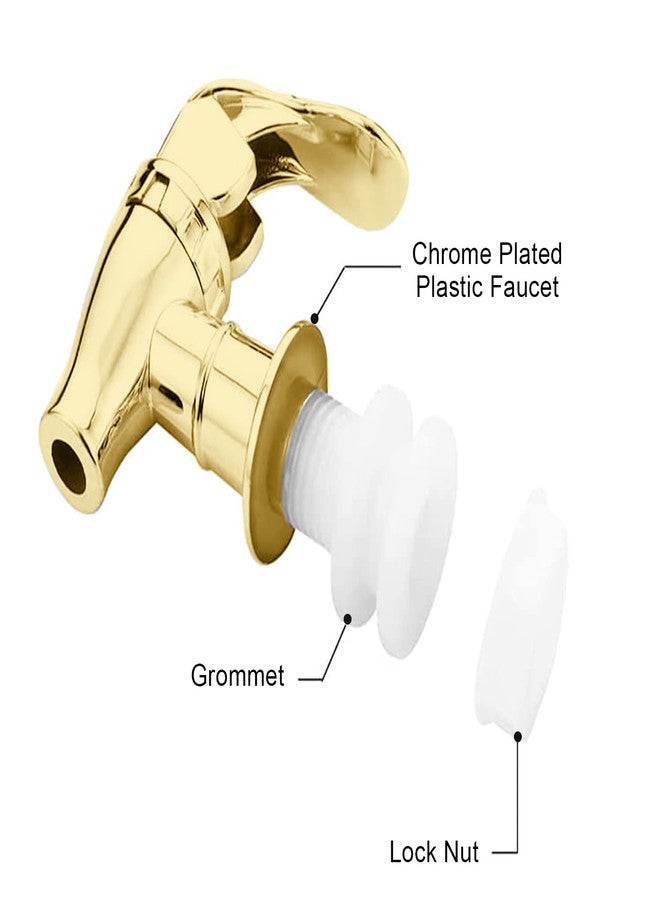 Sliverdew Spigot for Beverage Dispenser, 2 Pack Gold Spout for Drink Dispenser, Push Style Faucet for Beverage Dispenser Spigot Replacement Glass Water Dispenser Spout - Image 5