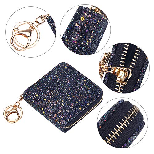 GEEAD Small Glitter Wallet for Women Girls Mini Coin Purse Pouches with Key Ring for Christmas - Image 5