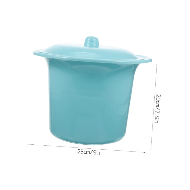 Blue Portable Night Urinal Pot with Lid for Kids Seniors and Pregnant Women Home Use - Image 3