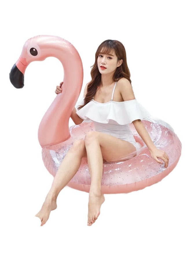 Asorain Trendy Sequin Flamingo Swimming Ring, Inflatable Seat Ring Life Buoy, Water Play Surfing, 90Cm - Image 2