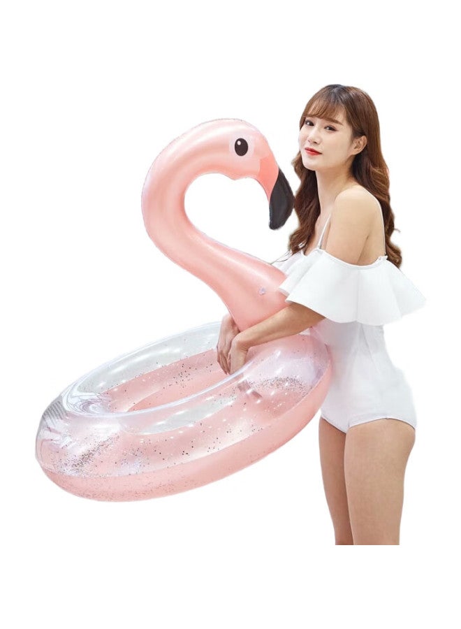 Asorain Trendy Sequin Flamingo Swimming Ring, Inflatable Seat Ring Life Buoy, Water Play Surfing, 90Cm - Image 3