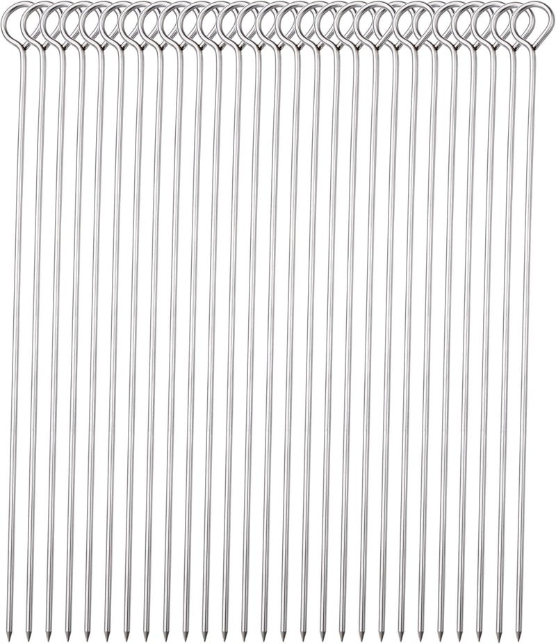 HONSHEN 30 Pack 10 Inch Metal Barbecue Skewers, Stainless Steel BBQ Skewers, Shish Kebab Kabob Skewers (BBQ 10Inch-30p) - Image 1