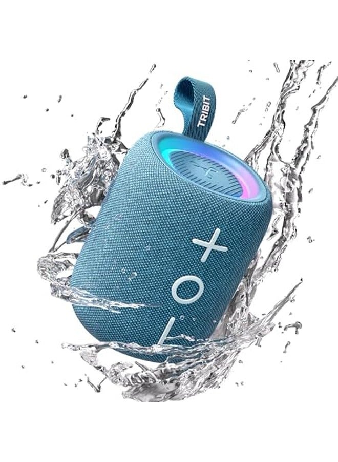 تريبيت سماعة بلوتوث StormBox Mini+ – أزرق | صوت 360° بقدرة 12 واط، تشغيل حتى 12 ساعة، بلوتوث 5.4، مقاومة للماء بمعيار IPX7، إضاءة LED، دعم TWS، إعدادات EQ مخصصة، منفذ Type-C – محمولة للاستخدام المنزلي والسفر - Image 1