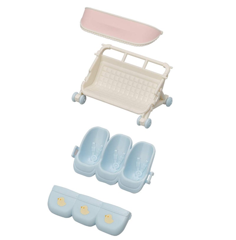 Calico Critters Calico Critters Triplet Stroller - 2-in-1 Stroller and Car Seat Accessory for Triplet Babies  - Image 3