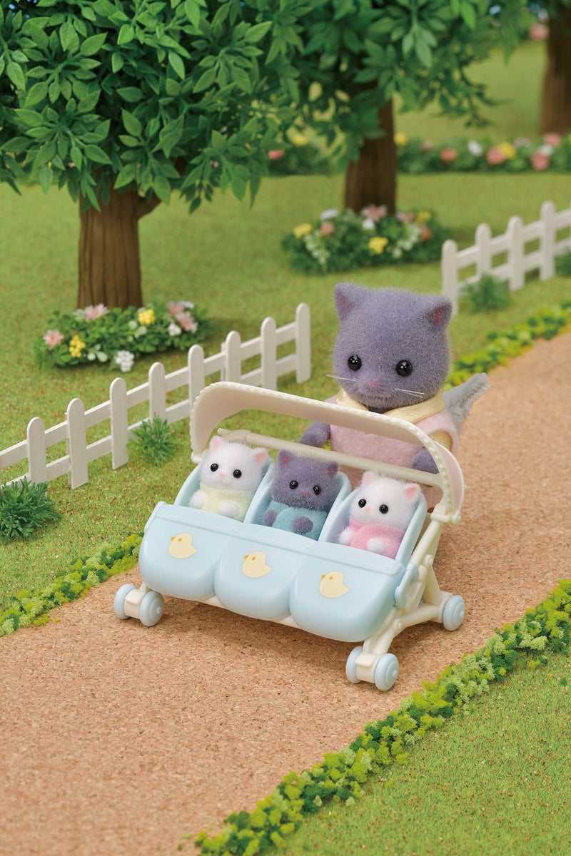 Calico Critters Calico Critters Triplet Stroller - 2-in-1 Stroller and Car Seat Accessory for Triplet Babies  - Image 5