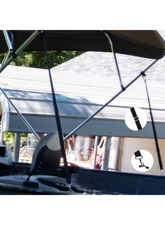 Generic 2Pack Bimini Boat Top Straps, Heavy Duty Adjustable Straps with Hooks 28"~60" Marine Webbing Boat Canopy Straps w/ 2 Stainless Steel Pad Eye Straps  - Image 3