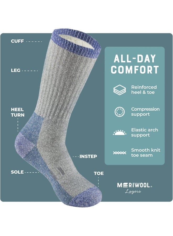 MERIWOOL MERIWOOL Merino Wool Hiking Socks for Men and Women – 3 Pairs Midweight Cushioned – Warm n Breathable  - Image 3