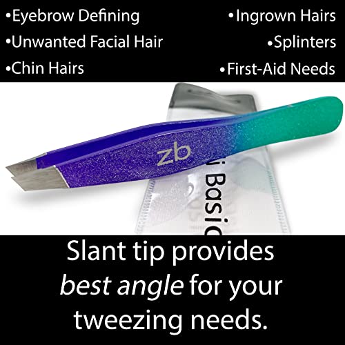 Zizzili Basics Tweezers - Limited Edition Mermaid Slant Tip - Best Tweezer for Eyebrow, Facial Hair Removal and your Precision Needs - Image 2