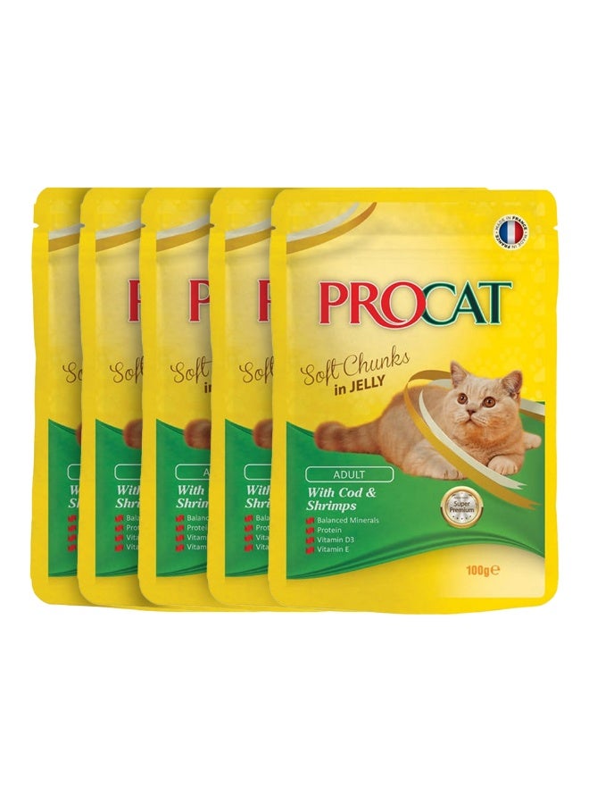 بروكات قطع طرية في الجيلي مع سمك القد والروبيان 100 غرام - Image 2