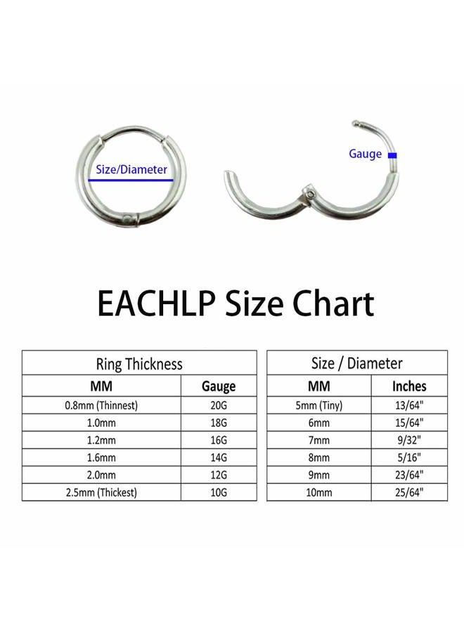 EACHLP Gold Silver Black Plated Stainless Steel Endless Cartilage Hoops 9MM Tiny Sleeper Thin Hoop Earrings for Boy&Girl Nose Ring Helix Septum Daith Lobe Tragus Rook Second Third Hole Body Piercing - Image 4