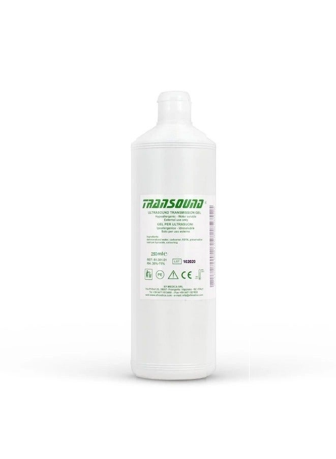 Transound Ultrasound Transmission Gel, Hypoallergenic, Water soluble Ultrasound Gel, Colorless Gel Bacteriostatic 250ml - Image 2