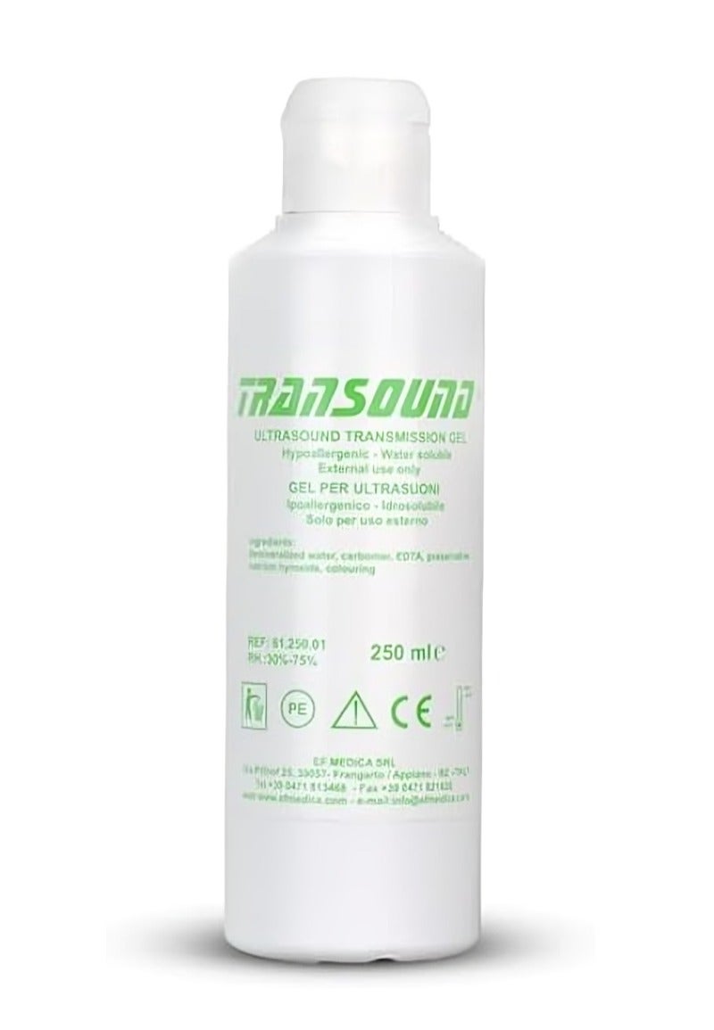 Transound Ultrasound Transmission Gel, Hypoallergenic, Water soluble Ultrasound Gel, Colorless Gel Bacteriostatic 250ml - Image 1