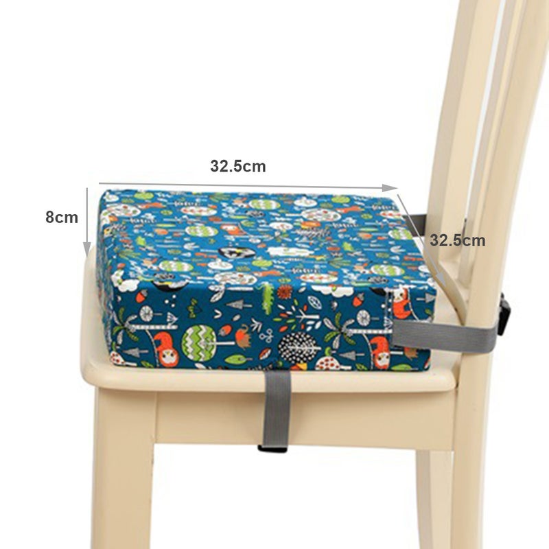 Toddler Booster Seat for Dining Table Dining Chair Heightening Cushion Highchair Booster for Baby Kids Washable Thick Chair Seat Pad with Safety Buckle Straps - Image 4