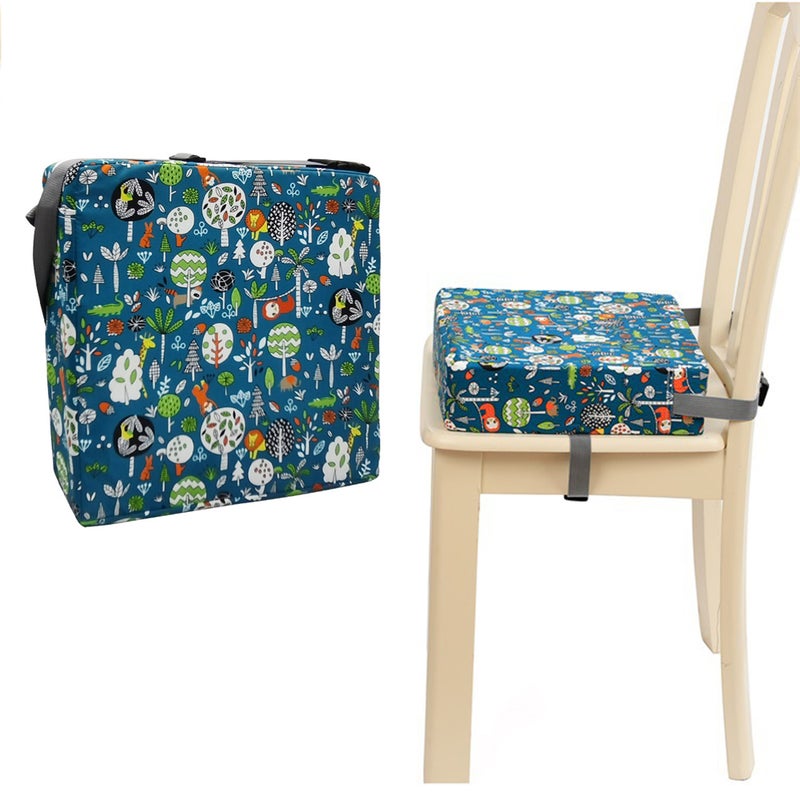 Toddler Booster Seat for Dining Table Dining Chair Heightening Cushion Highchair Booster for Baby Kids Washable Thick Chair Seat Pad with Safety Buckle Straps - Image 1