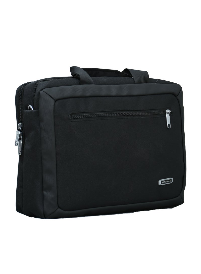 Waves Men's laptop shoulder bags with adjustable strap - Image 1