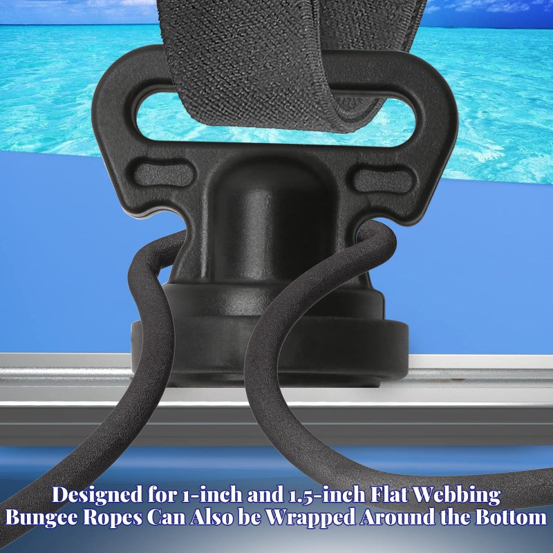 Atader Tie Downs for Kayak Track Mount, Track Mount Vertical Tie Downs for Securing Cooler, Crate and Other Kayak Accessories to Track, 2 Pcs, Black - Image 3