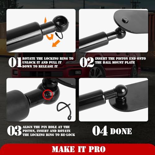 KitsPro Truck Tailgate Assist for Dodge Ram 1500 All Models 2009-2018, 1500 Classic Models 2019-2024, and 2500 3500 All Models 2010-2024 Truck Accessories Tailgate Damping Strut, Pack of 1 - Image 4