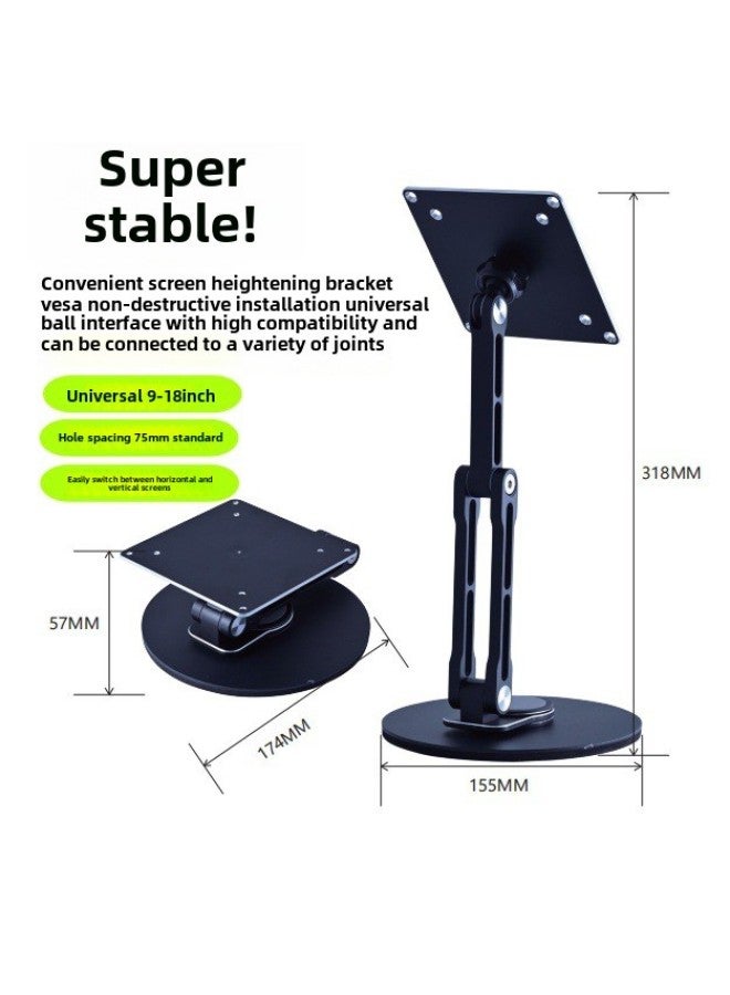 All Aluminum Alloy Vesa75-100 Hole Pitch Adapter Plate 18 Inch Portable Display 10 Touch Screen 17 Ball Head Bracket-Color:T650max Vesa Board Bracket Square Base (silver)  - Image 5