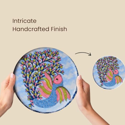 RITUALISTIC Gondh Wall Plates for home decoration | Wall decor items for living room | Metal Wall décor | Gift items | wall art | wall showpiece|Home Décor Gift Items | Set of 5 plates - Image 5