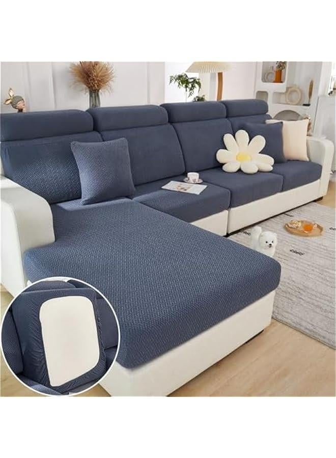 Soothing Home Sofa Covers,Soothinghome Sofa Covers,Magic Sofa Hero Couch Covers,Wear-Resistant Universal Washable L Shape Stretch Couch Cushion Covers (Gray Blue, Single Seat Cover) - Image 1