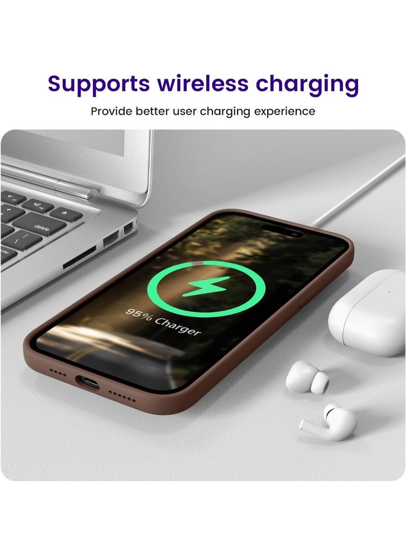 Compatible with iPhone 11 Pro Case 5.8 Inch Slim Liquid Silicone 4 Layers Soft Gel Rubber Shockproof Protective Phone Case with Anti Scratch Microfiber Lining (Brown) - Image 4